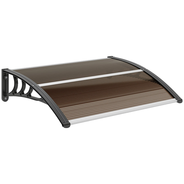 Modern Curved Polycarbonate Door Canopy 75x120 cm - Brown