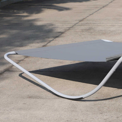 Rocking Sun Lounger, Double Garden Lounger Sunbed with Headrest Pillows, Texteli