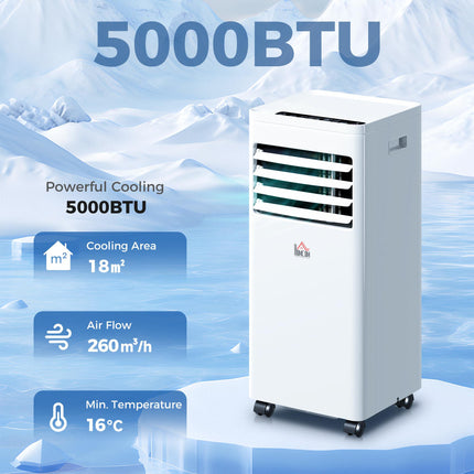 Mobile Air Conditioner 557W with Remote Control Cooling Dehumidifying Ventilating - White