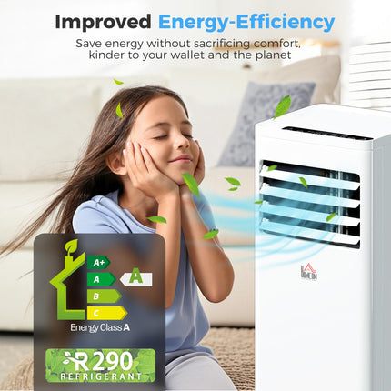 Mobile Air Conditioner 557W with Remote Control Cooling Dehumidifying Ventilating - White