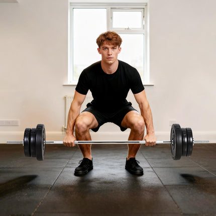 65kg Adjustable Dumbbell and Barbell Weight Set for Home Gym - Black