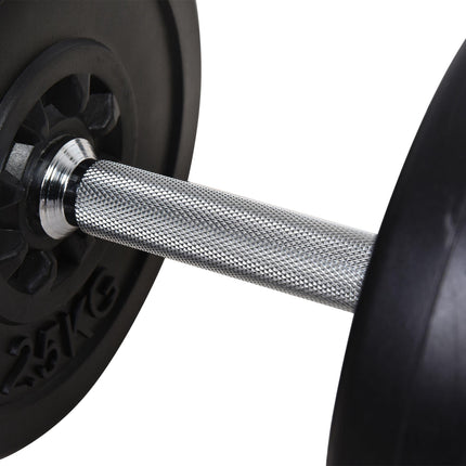 65kg Adjustable Dumbbell and Barbell Weight Set for Home Gym - Black