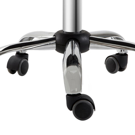 PU Leather Rolling Swivel Salon Stool with Backrest Adjustable Height - White