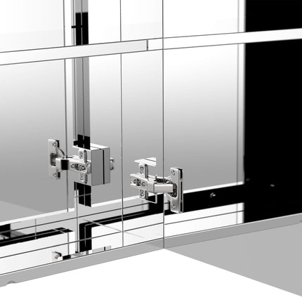 Stainless Steel Bathroom Mirror Cabinet with Double Doors 60cm Wide - Silver