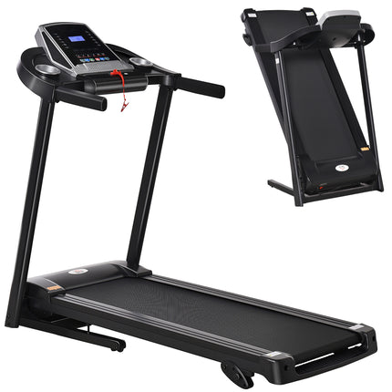 Folding Electric Treadmill with 12 Preset Programs and LED Display - Black