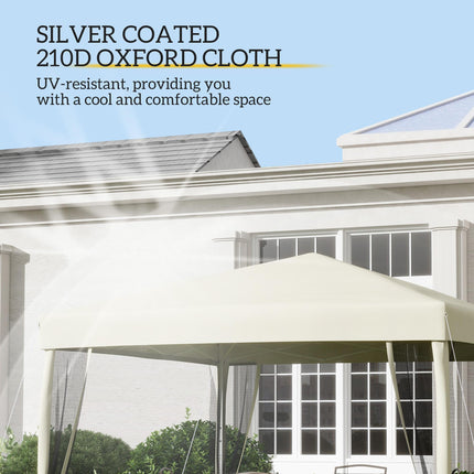 3 x 3m Pop Up Gazebo Canopy Tent with Mesh Screen and Carry Bag - Tan