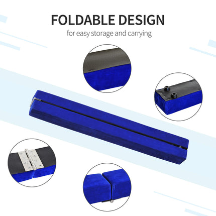 2.1M 7FT Gymnastics Folding Balance Beam Home Gym Training Exercise Sports - Blue