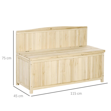Garden Arch Wooden Storage Bench 115L Varnished Fir Wood - Natural