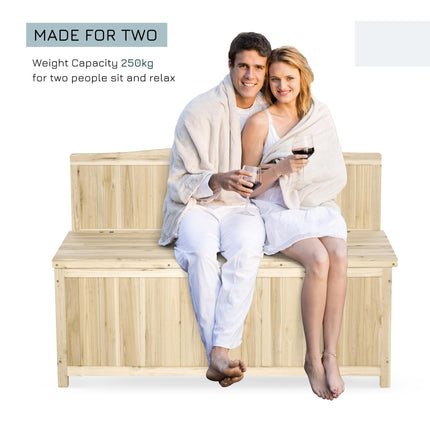 Garden Arch Wooden Storage Bench 115L Varnished Fir Wood - Natural