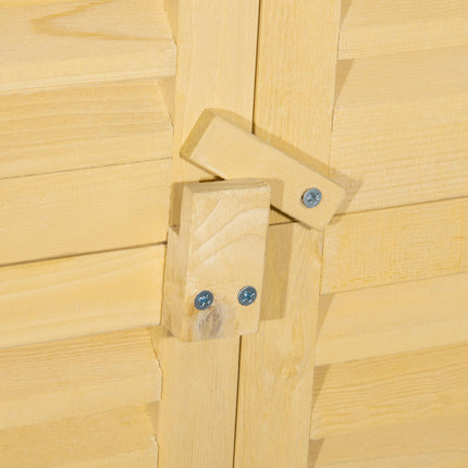 Wooden Garden Storage Shed with Lockable Doors and Asphalt Roof - Natural