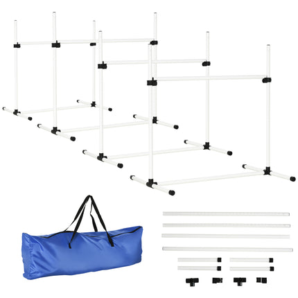 Canine Agility Jump Set 4-Piece with Carry Bag - White