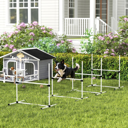 Canine Agility Jump Set 4-Piece with Carry Bag - White