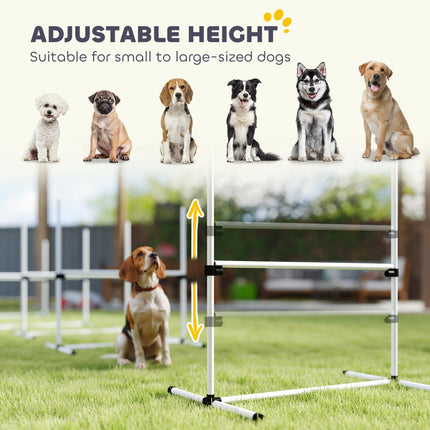 Canine Agility Jump Set 4-Piece with Carry Bag - White