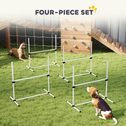 Canine Agility Jump Set 4-Piece with Carry Bag - White