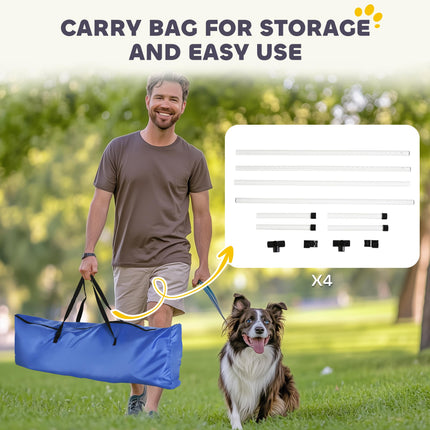 Canine Agility Jump Set 4-Piece with Carry Bag - White