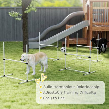 Canine Agility Jump Set 4-Piece with Carry Bag - White