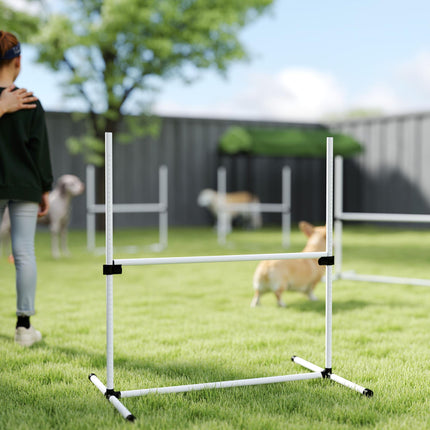 Canine Agility Jump Set 4-Piece with Carry Bag - White
