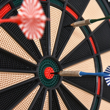 LED Electronic Dartboard with Scoreboard 8 Players 27 Games 12 Darts 30 Heads - Black and Orange