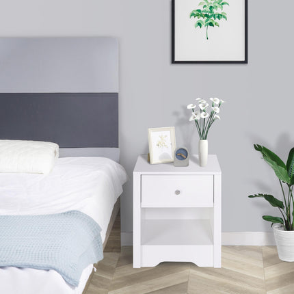 Modern Bedside Table, Nightstand with Drawer Shelf, End Table for Living room, B