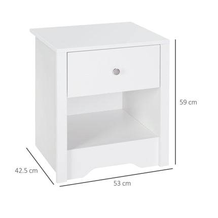 Modern Bedside Table, Nightstand with Drawer Shelf, End Table for Living room, B