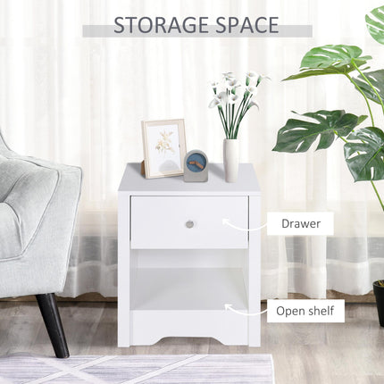 Modern Bedside Table, Nightstand with Drawer Shelf, End Table for Living room, B