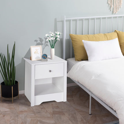Modern Bedside Table, Nightstand with Drawer Shelf, End Table for Living room, B