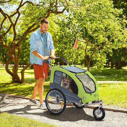 Dog Bike Trailer Pet Stroller Cart Carrier for Bicycle 360¬∞ Rotatable with Refl