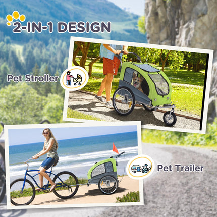 Dog Bike Trailer Pet Stroller Cart Carrier for Bicycle 360¬∞ Rotatable with Refl