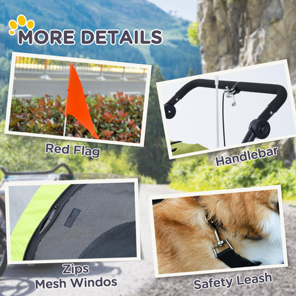Dog Bike Trailer Pet Stroller Cart Carrier for Bicycle 360¬∞ Rotatable with Refl