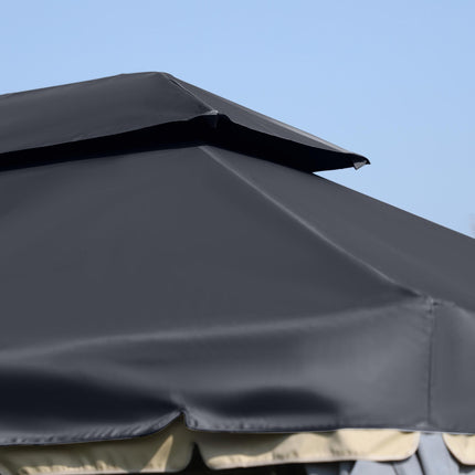 3 x 4m Aluminium Garden Gazebo with Nets and Curtains Marquee Pavilion Shelter - Black