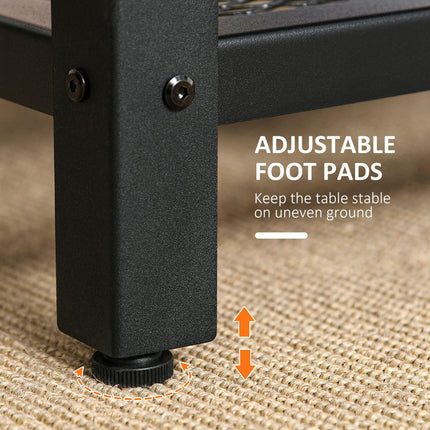 Coffee Table Industrial Side Table Living Room Table with Storage Shelf and Meta