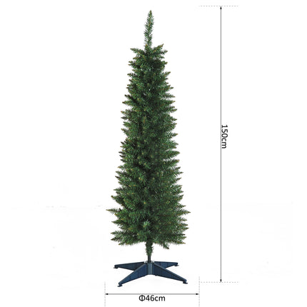 1.5m Artificial Christmas Pine Tree with Plastic Stand - Green