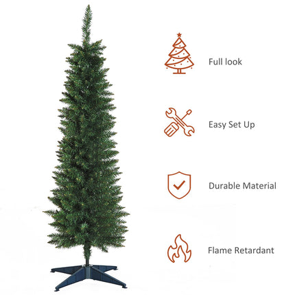 1.5m Artificial Christmas Pine Tree with Plastic Stand - Green