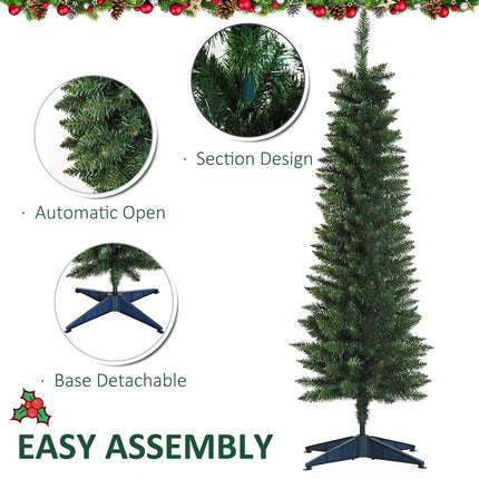 1.5m Artificial Christmas Pine Tree with Plastic Stand - Green