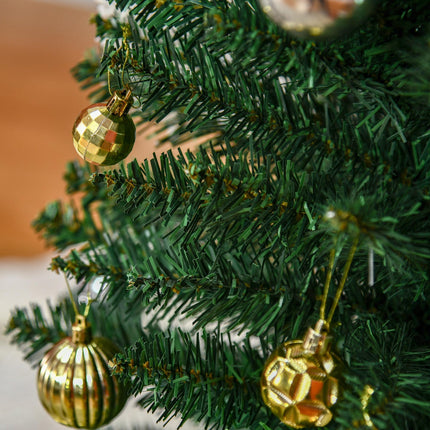 6ft Unlit Artificial Christmas Tree, Pencil Slim Xmas Tree with Solid Stand and