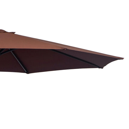 3m Hanging Umbrella Parasol with Base - Coffee