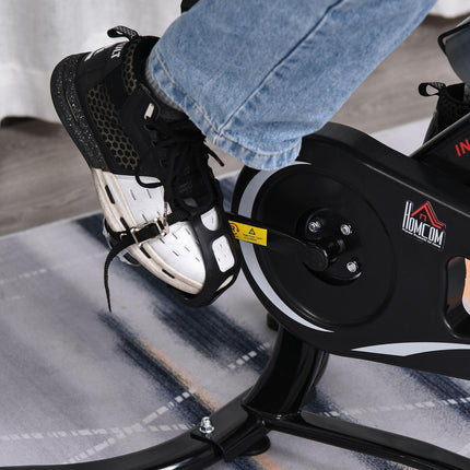 Steel Stationary Exercise Bike 8-Level Belt Driven with LCD Monitor - Black
