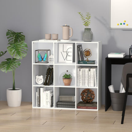 3-Tier 9 Cubes Storage Unit Particle Board Cabinet Bookcase Organizer - White