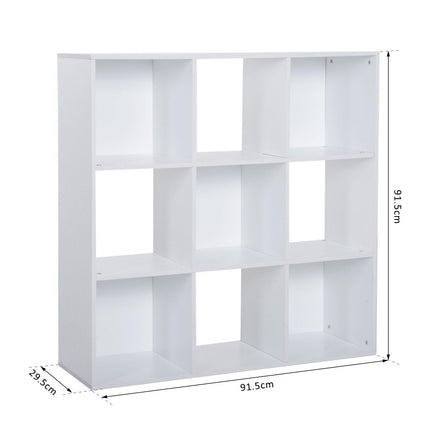 3-Tier 9 Cubes Storage Unit Particle Board Cabinet Bookcase Organizer - White
