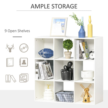 3-Tier 9 Cubes Storage Unit Particle Board Cabinet Bookcase Organizer - White