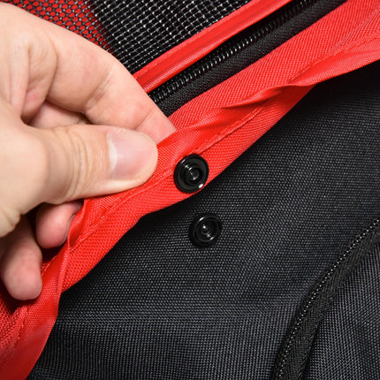 Oxford Cloth Folding 3-Wheel Pet Stroller for Small Dogs - Red/Black