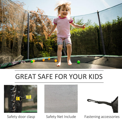10ft Replacement Safety Trampoline Net Enclosure for 6 Poles - Black
