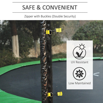 10ft Replacement Safety Trampoline Net Enclosure for 6 Poles - Black