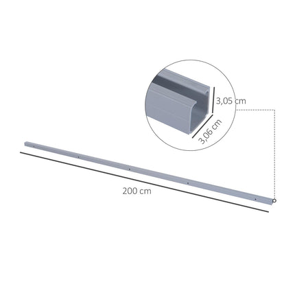 6.5FT 2000mm Sliding Barn Door Hardware Track Kit for Single Wooden Door - Brown