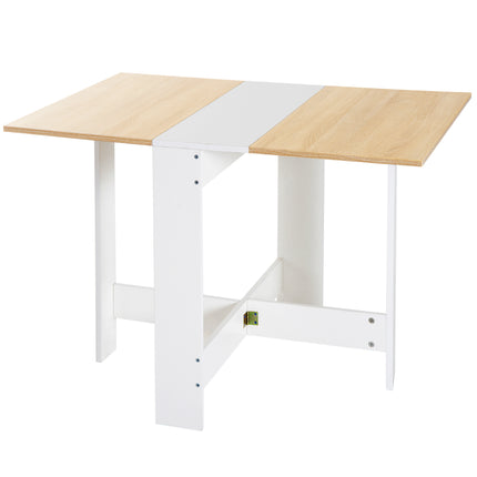 Foldable Particle Board Dining & Computer Desk 103x76cm - Oak & White