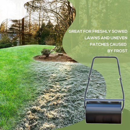 38L Heavy Duty Steel Garden Lawn Roller Drum 50cm - Black