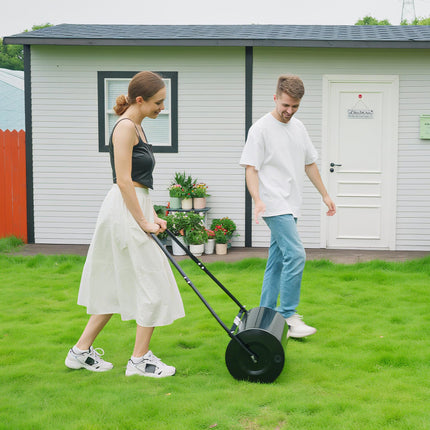38L Heavy Duty Steel Garden Lawn Roller Drum 50cm - Black