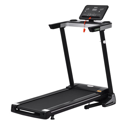 Folding Motorised Treadmill with LCD Display and 12 Programs - Black