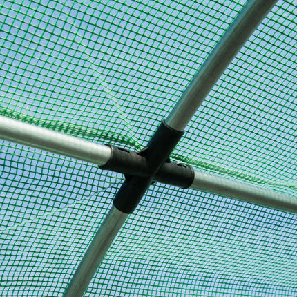 6 x 3 x 2 Metre Walk-In Garden Polytunnel Greenhouse with Steel Frame - Green