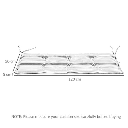 Set of 2 Polyester Outdoor Cushion Pads for Rattan Furniture - Green Stripes